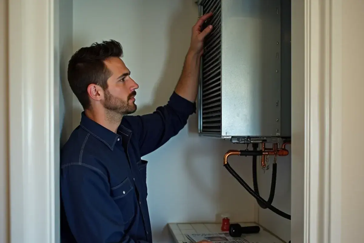 Technician installing a matched indoor coil on an air handler so the system meets its SEER2 rating