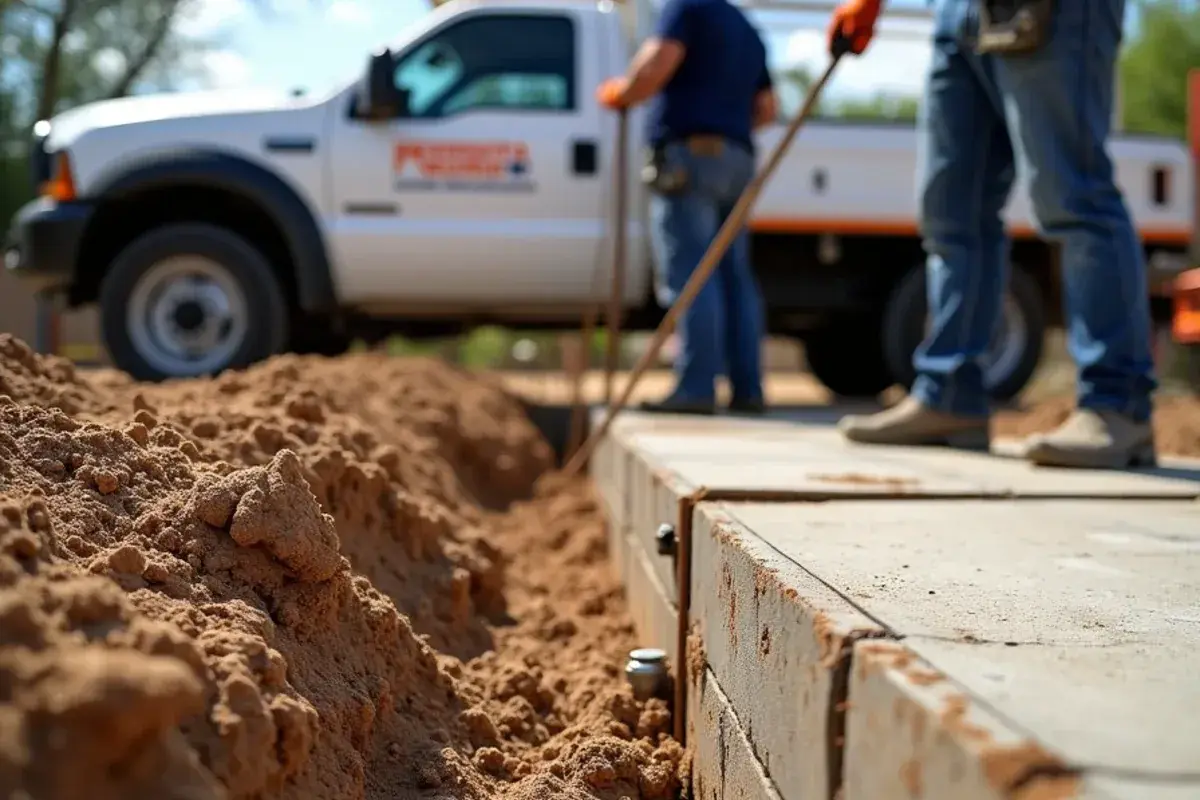 Footing trench and rebar doweled into the edge of an existing slab for a new room addition