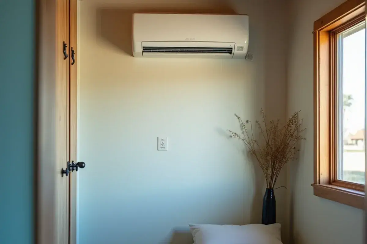 Ductless indoor head mounted in a small guest casita on a Doolittle, TX property